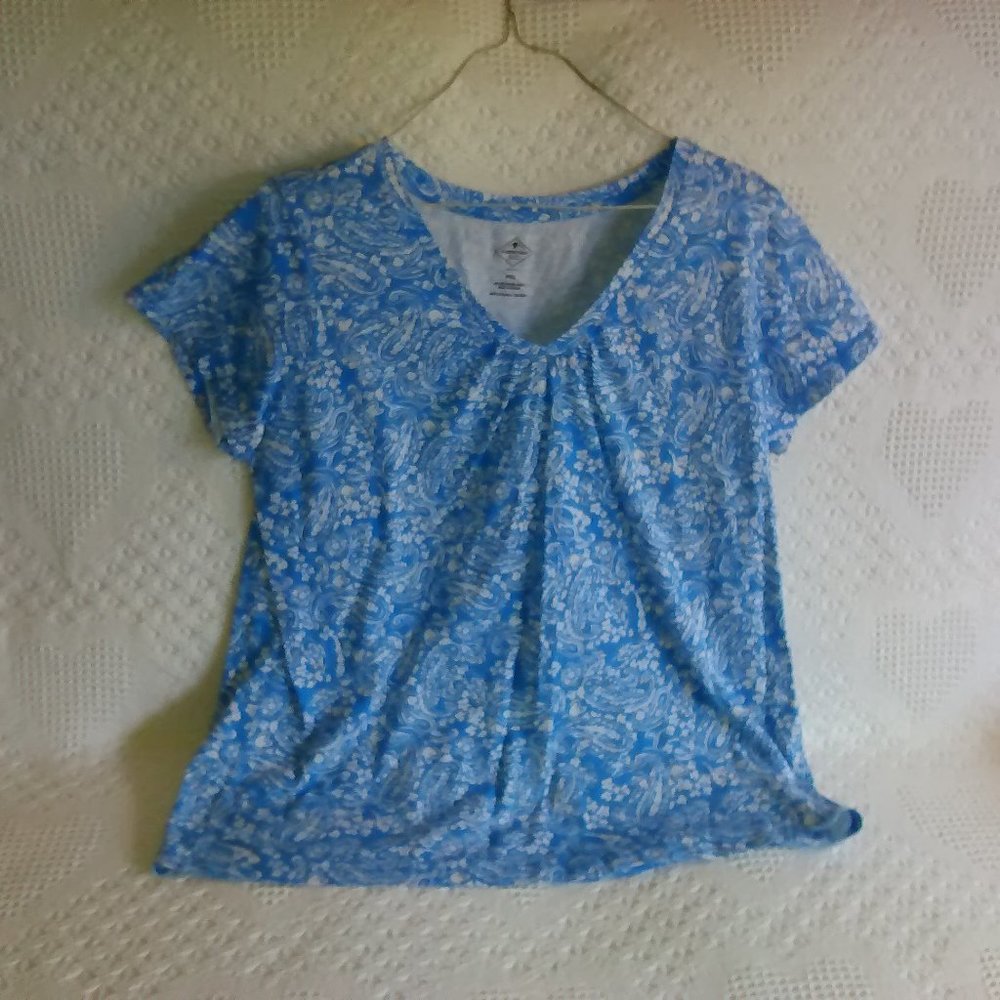 Light blue print womans top